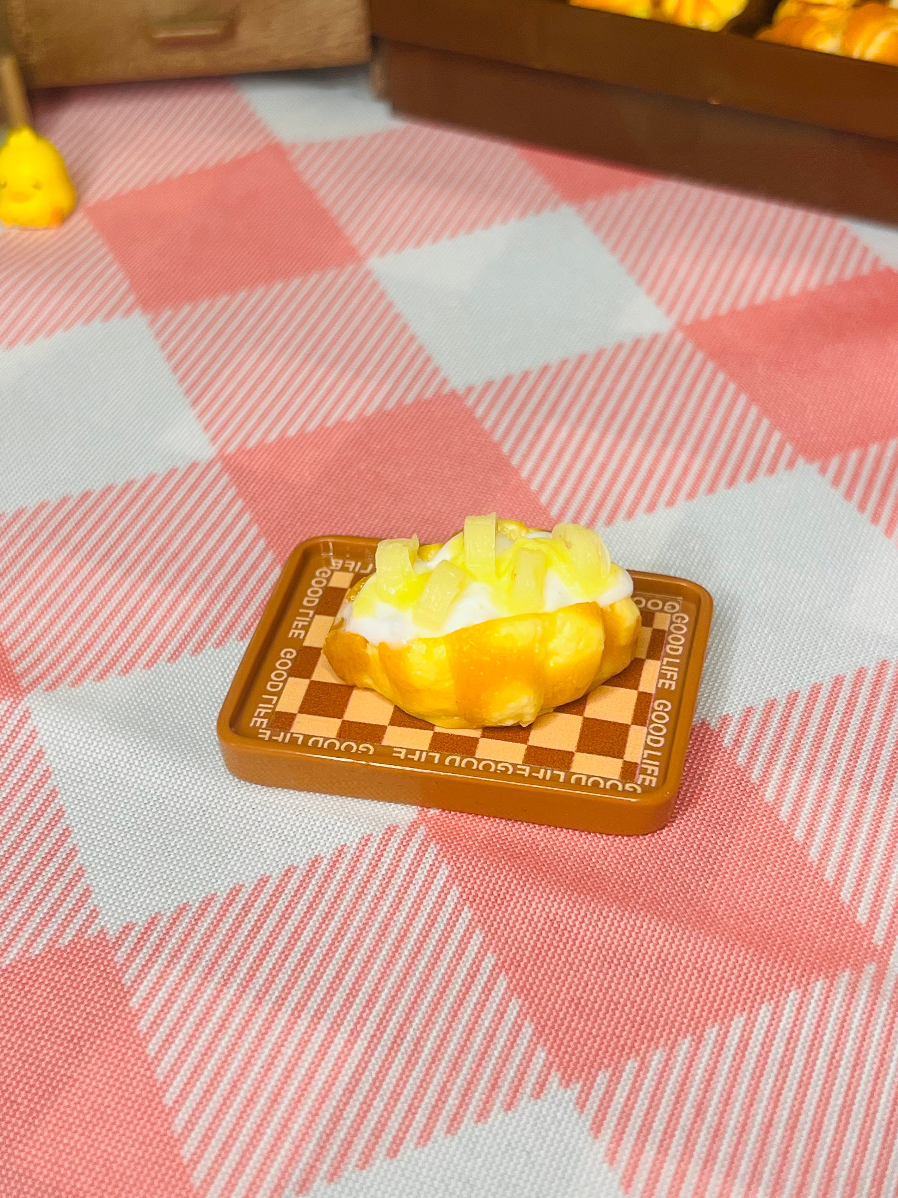 Mini Mango Custard Waffle Taba Squishy