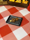 Choco Mushroom Grill Mini Taba Squishy from Mini Street Bites Series on a cute mini food display