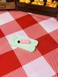 Cotton Candy Mochi Plate Mini Taba Squishy from Mini Street Bites Series on a cute mini food display