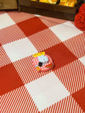 Blue Cream Picnic Tart Mini Taba Squishy from Mini Street Bites Series on a cute mini food display