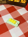 Lemon Dango Skewer Plate Mini Taba Squishy from Mini Street Bites Series on a cute mini food display