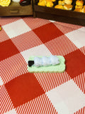 Blueberry Marshmallow Stick Mini Taba Squishy from Mini Street Bites Series on a cute mini food display