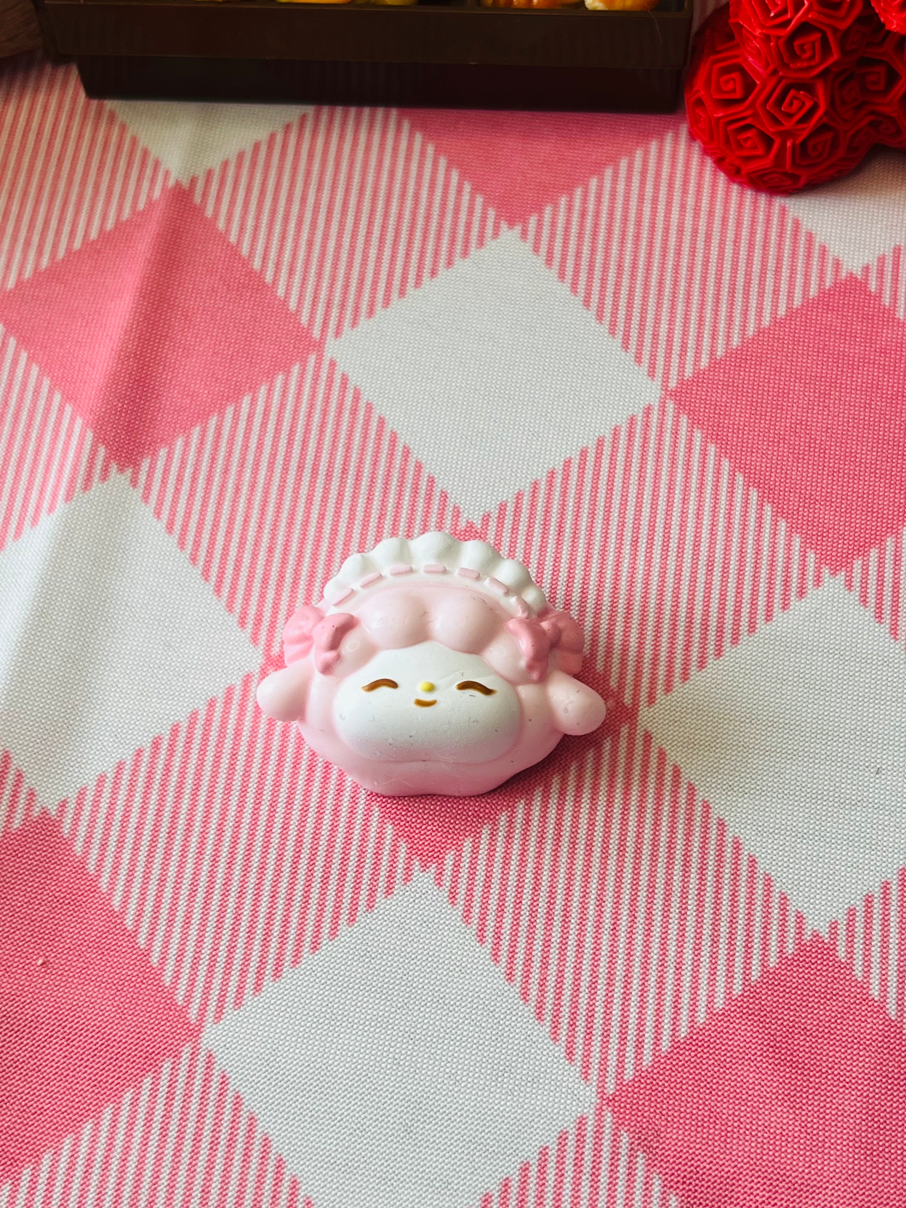 Sleepy Pink Cloud Puppy Mini Taba Squishy