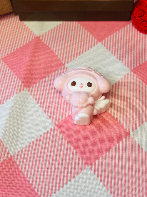 Floppy Pink Hoodie Bunny Mini Taba Squishy