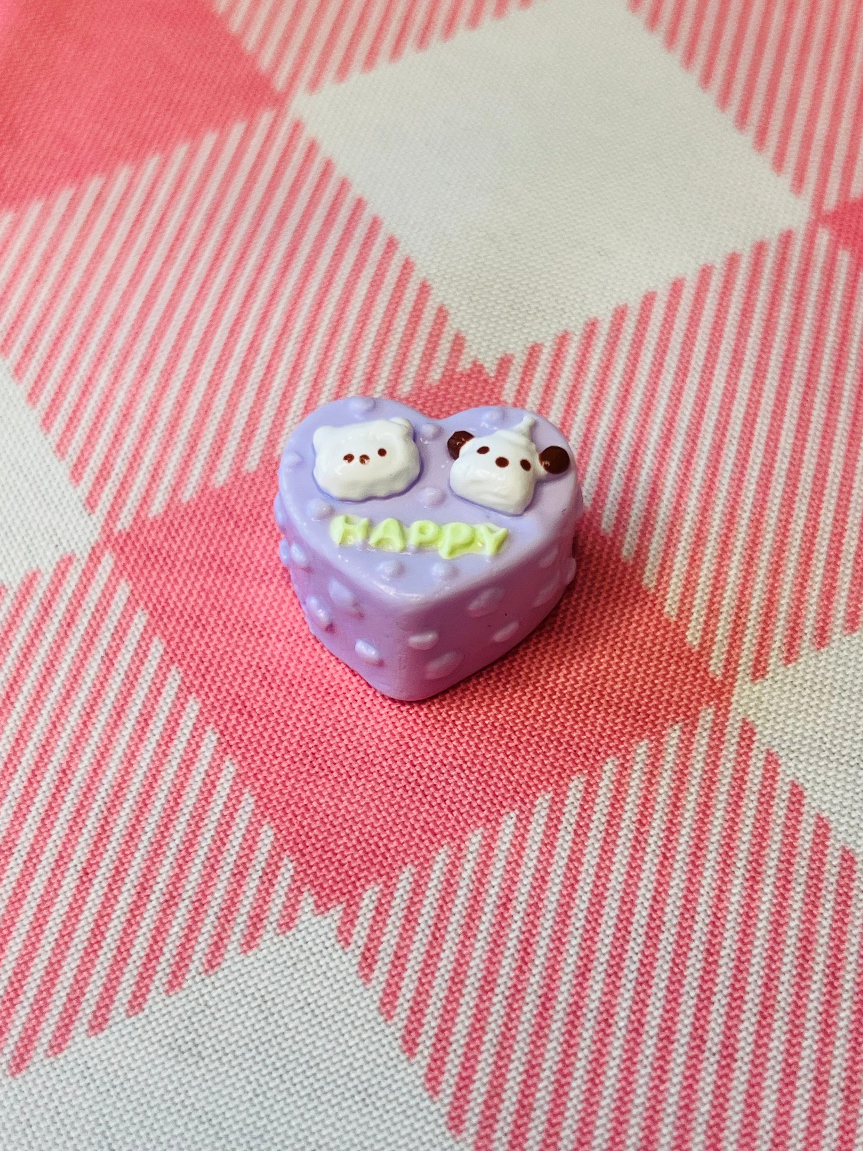 Purple Happy Heart Duo Mini Taba Squishy