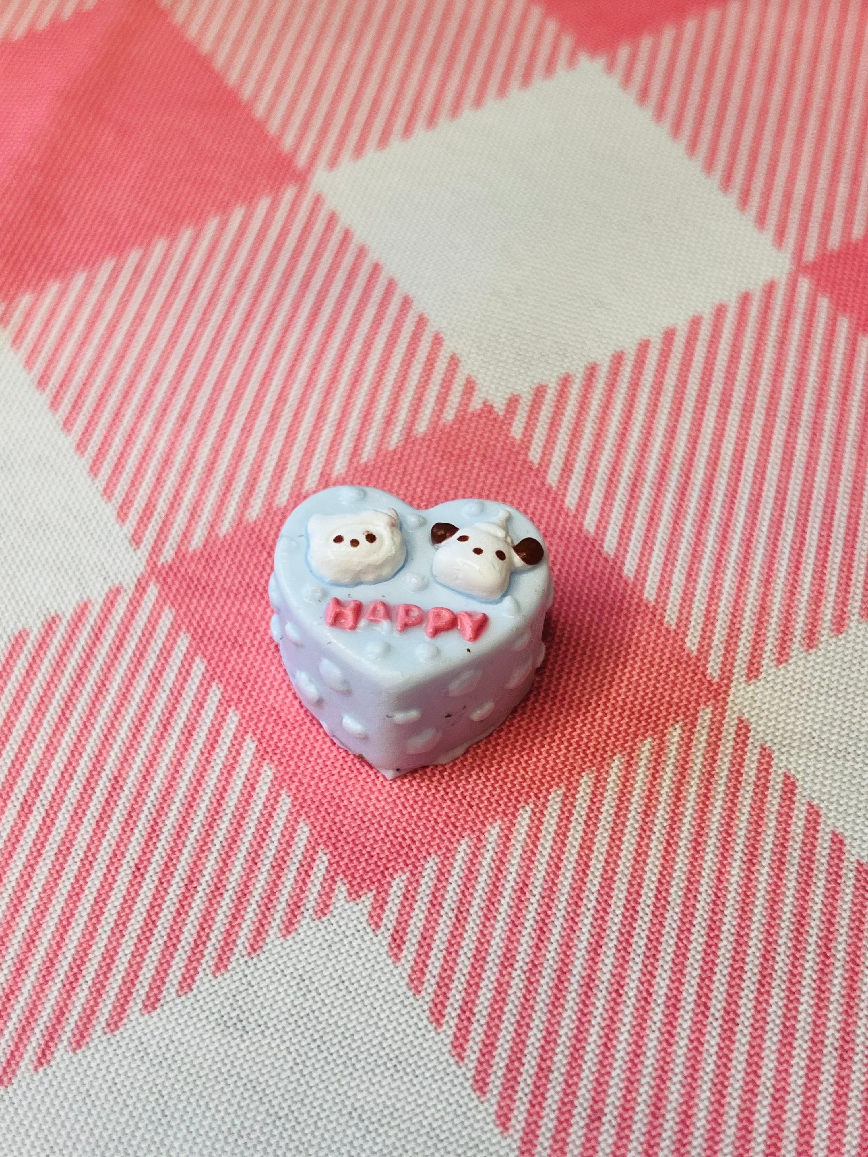 Gray Happy Heart Friends Mini Taba Squishy