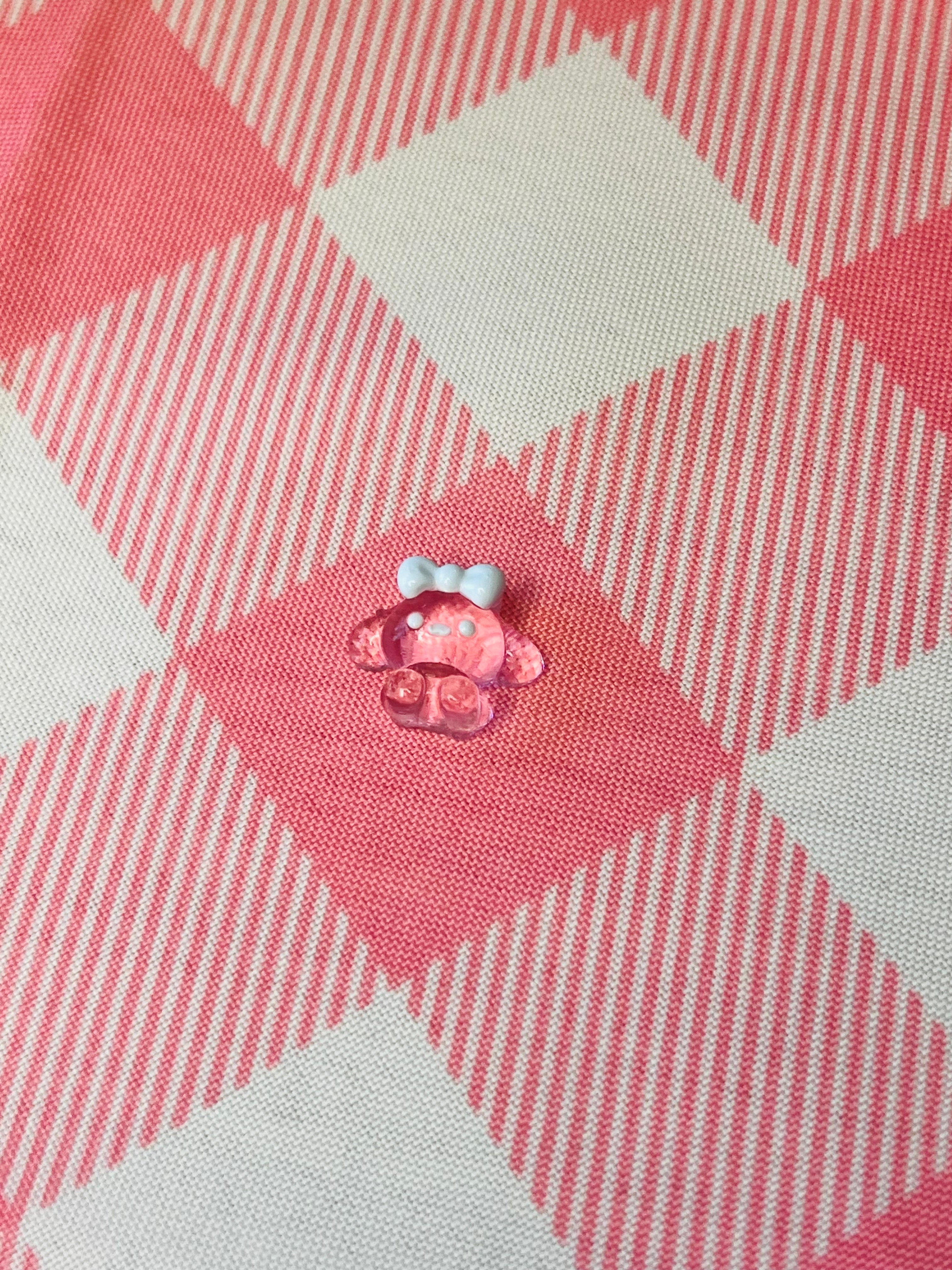 Clear Pink Bow Tiny Pal Mini Taba Squishy